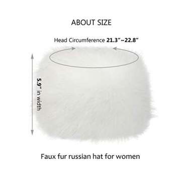 Soul Young Women's Winter Faux Fur Cossak Russian Style Hat(One Size,White)