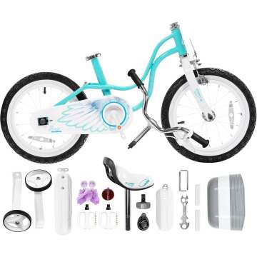 Princess Kids Bicycle with Basket & Training Wheels