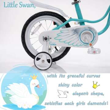 Princess Kids Bicycle with Basket & Training Wheels