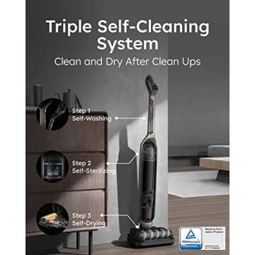 eufy, MACH V1 Ultra, All-in-One Cordless StickVac with Steam Mop, Cordless SteamWave Technology, Always-Clean Mop, Triple Self-Cleaning System, Eco-Clean Ozone, Safe for Homes with Children and Pets