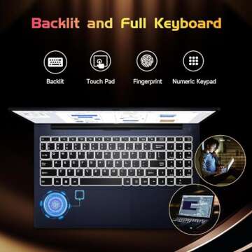 NIMO 15.6 FHD Student Laptop, 16GB RAM, 1TB SSD, Backlit Keyboard, Fingerprint, Intel Pentium Quad-Core N100 (Beat to i3-1115G4, Up to 3.4GHz), 2 Years Warranty, 90 Days Return, WiFi 6, Win 11