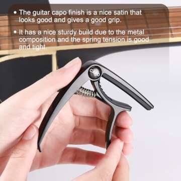 Guitar Capo, Capo, Capo for acoustic guitar 6 string, Acoustic guitar capo, Capo for electric guitar, Capo for guitar, Kapo, Classical guitar capo, Electric guitar capo, Guitar capos(Black)