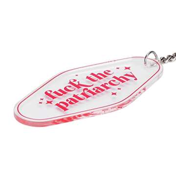 Fuck The Patriarchy Feminist Keychain, Motel Keychain, Retro Keychain, Women Empowerment