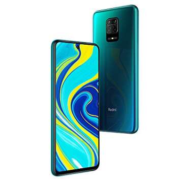 Xiaomi Redmi Note 9S (64GB,4GB) 6.67", 48MP Camera, 18W Fast Charge, 5020mAh Battery, Dual SIM GSM Unlocked 4G LTE (T-Mobile, AT&T, Metro, Cricket) International Model (Aurora Blue, SD + Case Bundle)