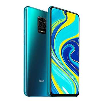 Xiaomi Redmi Note 9S (64GB,4GB) 6.67", 48MP Camera, 18W Fast Charge, 5020mAh Battery, Dual SIM GSM Unlocked 4G LTE (T-Mobile, AT&T, Metro, Cricket) International Model (Aurora Blue, SD + Case Bundle)