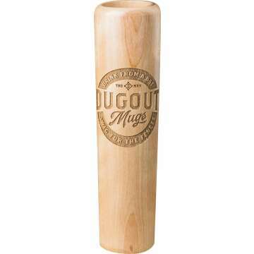 DUGOUT MUGS: Baseball Bat Drinking Mug with Engraving - 12 oz. (3x3x10 inches) - Double Sealed, Solid Wood - For Hot and Cold Drinks - Proudly Made in the USA