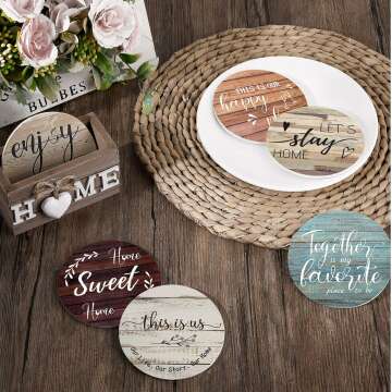 Wooden Heart Coasters Set - Perfect for Home Decor