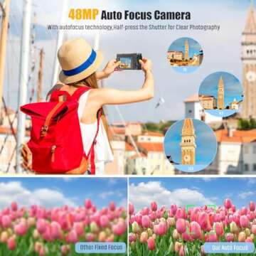 48MP 4K Digital Camera with Autofocus for Vlogging