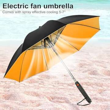 3-in-1 UV Protection Umbrella with Fan & Mist