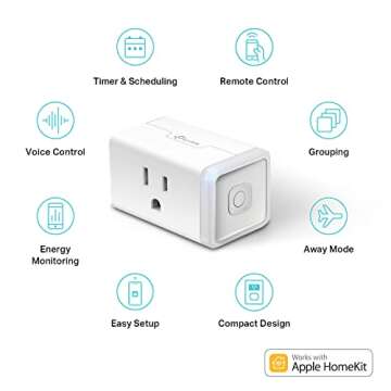 Kasa Smart Plug Mini 15A, Apple HomeKit Supported, Smart Outlet Works with Siri, Alexa & Google Home, UL Certified, App Control, Scheduling, Timer, 2.4G WiFi Only, 2 Count (Pack of 1) (EP25P2), White