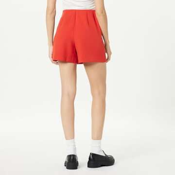 The Drop Women's Kamila A-line Mini Skort - Stylish Lava Red L