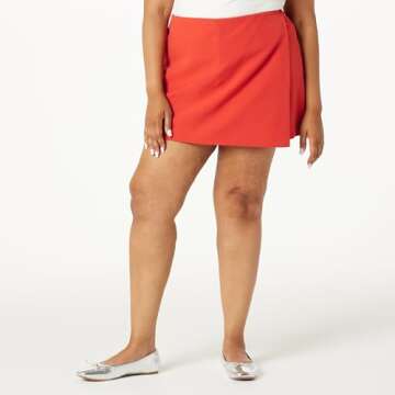 Kamila A-line Mini Skort in Lava Red for Women