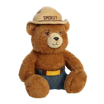 Aurora® Iconic Smokey Bear Smokey Bear Stuffed Animal - Inspiring Conservation - Nostalgic Companion - Brown 10 Inches