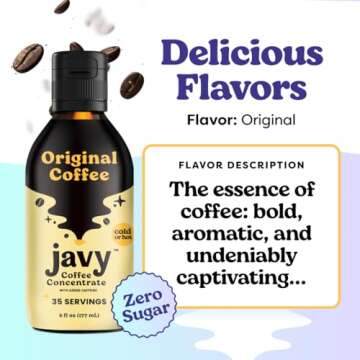 Javy Coffee Concentrate - Cold Brew Coffee, Perfect for Instant Iced Coffee, Cold Brewed Coffee and Hot Coffee, 35 Servings - Original