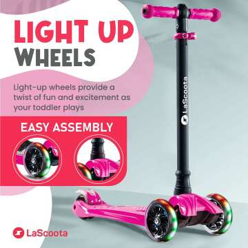 LaScoota 2-in-1 Kids Kick Scooter with LED Wheels