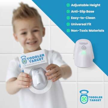 Toddler Target Adjustable Potty Toilet Target with Motion Sensor, Bullseye Illumination, and Nightlight, Precision Training - Ideal for Boys' Potty Training (2 Packs)