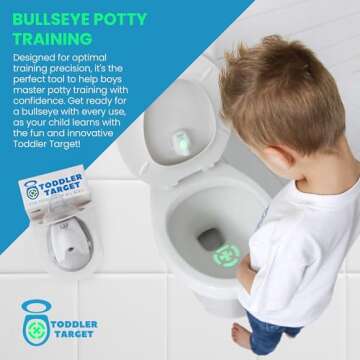 Toddler Target Adjustable Potty Toilet Target with Motion Sensor, Bullseye Illumination, and Nightlight, Precision Training - Ideal for Boys' Potty Training (2 Packs)