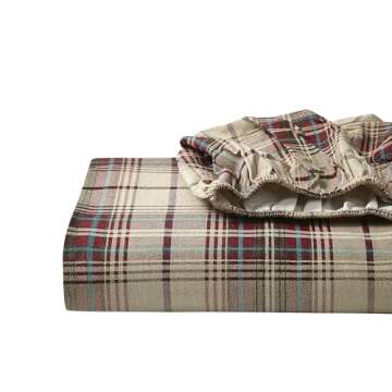 Eddie Bauer - Full Sheet Set, Warm Breathable Cotton Flannel Bedding with Deep Pockets, Brushed for Extra Softness, Cozy Home Decor, Oeko-Tex Certified (Montlake Plaid, Full)