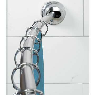 Zenna Home Rustproof Curved Shower Rod, 50-72"