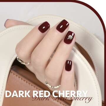 GAOY Red Gel Nail Polish, 16ml Soak Off Gel Polish, UV Light Cure for Nail Art DIY Manicure at Home, 1149 Dark Red Cherry