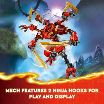 LEGO NINJAGO Kai’s Ninja Climber Mech Adventure Toy Set, Buildable Figure with 4 Ninja Action Figures for Independent Play, Ninja Gift for Kids, Boys and Girls Ages 9 Years Old and Up, 71812