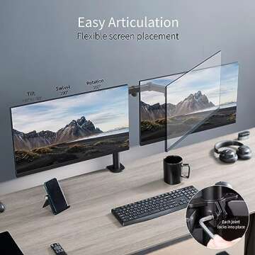 VIVO Dual Monitor Desk Mount - Ergonomic & Adjustable