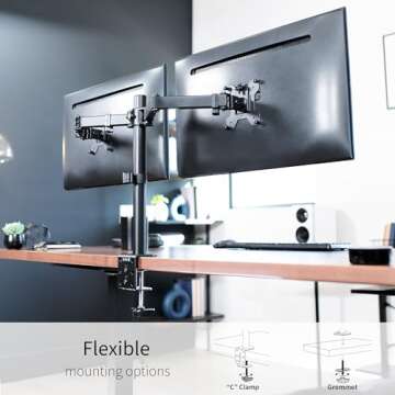 VIVO Dual Monitor Desk Mount - Ergonomic & Adjustable