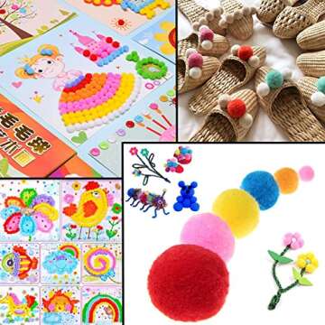 150pcs Assorted Sizes & Colors Craft Pom Poms Balls for Hobby Supplies and DIY Creative Crafts Party Decorations (08)