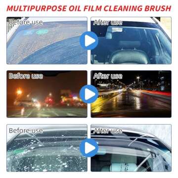 2PCS Automotive Oil Film Cleaning Brush, Oil Film Cleaning Brush, Glass Coating For Windshield, Glass Cleaning Board, Auto Oil Film Cleaning Brush Improves Clarity And Visibility