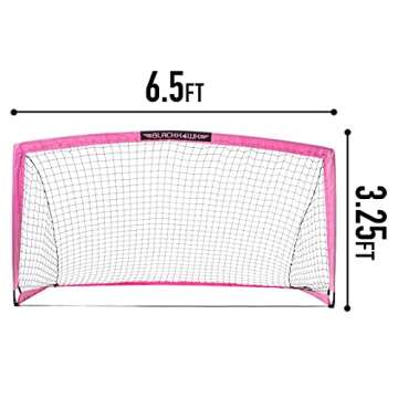 Franklin Sports Blackhawk Portable Soccer Goal - Pop-Up Soccer Goal and Net - Indoor or Outdoor Soccer Goal - 6’6” x 3’3” - Pink, Model Number: 31569X