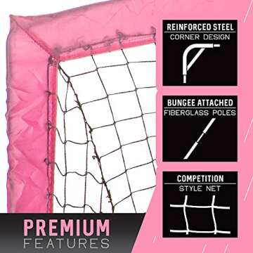 Franklin Sports Blackhawk Portable Soccer Goal - Pop-Up Soccer Goal and Net - Indoor or Outdoor Soccer Goal - 6’6” x 3’3” - Pink, Model Number: 31569X