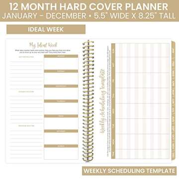 HARDCOVER bloom daily planners 2023 Calendar Year Day Planner (January 2023 - December 2023) - Passion/Goal Organizer - Monthly & Weekly Inspirational Agenda Book - 5.5" x 8.25" - Brown Leopard