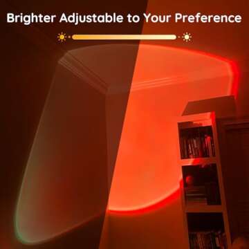 Neroupe Sunset Lamp Projector with APP Control Multicolor Changing Led Lights for Room, 360 Degree Rotation Sunlight Lamp Set Mood Lighting Bedroom Decor Christmas Gifts Photography for Women