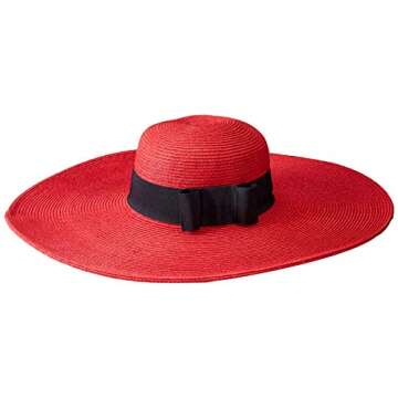 San Diego Hat Company Women's Adjustable Floppy SPF 50+ Sun Hat, Red, One Size