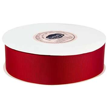 VATIN Red Grosgrain Ribbon, 1-1/2" x Continuous 50 Yards, Red Polyester Grosgrain Ribbon,Use for Bows DIY Hair Accessories, Gift Wrapping, Craft and Sewing