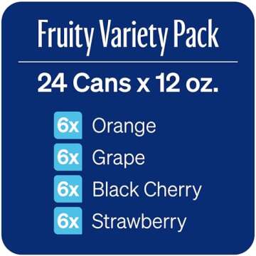 Zevia Zero Calorie Soda, Fruity Variety Pack, 12 Ounce Cans (Pack of 24)