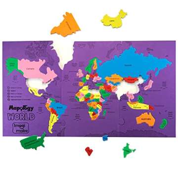 Imagimake Mapology World Map Puzzle | Educational Toys for Kids 5-7 | Puzzles for Kids Ages 4-8 | Map of The World | 6 Year Old Boy Gifts & Girl Gifts