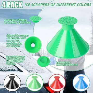 Magical 2 In 1 Ice Scrapers for Windshield - 4 PCS