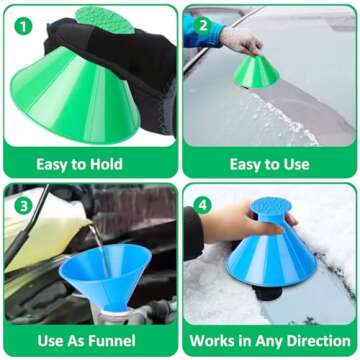 Magical 2 In 1 Ice Scrapers for Windshield - 4 PCS