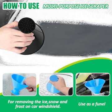 Magical 2 In 1 Ice Scrapers for Windshield - 4 PCS