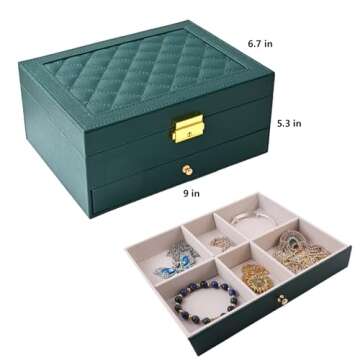 GUOER Jewelry Box Organizer for Women, Stud Earring Organizer Jewelry Storage for Ladies Girls Stylish Jewelry Boxes & Organizers