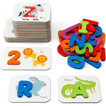 Coogam Numbers and Alphabets Flash Cards Set for Kids - 52 Cards