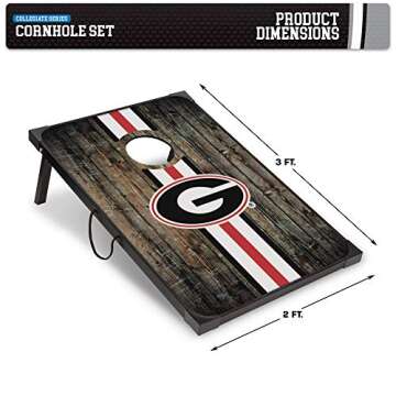 Wild Sports NCAA Georgia Bulldogs 2' x 3' MDF Deluxe Cornhole Set - with Corners and Aprons, Team Color