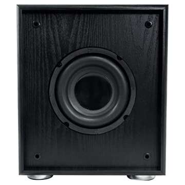 Rockville Rock Shaker 6.5", 200W Powered Subwoofer for Home Theater, Black, Solid MDF Enclosure, RCA Inputs/Outputs, Variable Crossover - Perfect for Movies, Studio, and Home Audio