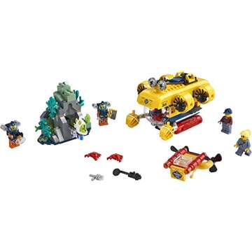 LEGO City Ocean Exploration Submarine 60264, with Submarine, Coral Reef Setting, Underwater Drone, Glow in The Dark Anglerfish Figure and 4 Explorer Minifigures (286 Pieces)