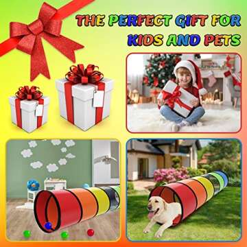 Kids Play Tunnel for Toddlers 1-3 Colorful Pop Up Baby Tunnel for Kids to Crawl Through 6 Foot with Breathable Mesh Collapsible Toddler Tunnel Toys Gift for Children Dog Kids Backyard Playset