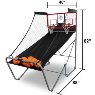 Pop-A-Shot Official Indoor/Outdoor Dual Shot Basketball Arcade Game - Weather Resistant - 16 Different Games - 6 Audio Options - Near 100% Scoring Accuracy - Large LED Scoreboard