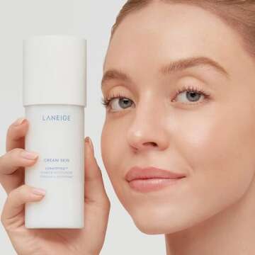 LANEIGE Cream Skin Refillable Toner & Moisturizer with Ceramides and Peptides: Korean Milky Toner, Amino Acid, Nourish, Hydrate, Barrier-Boosting, Visibly Firm 160 ml