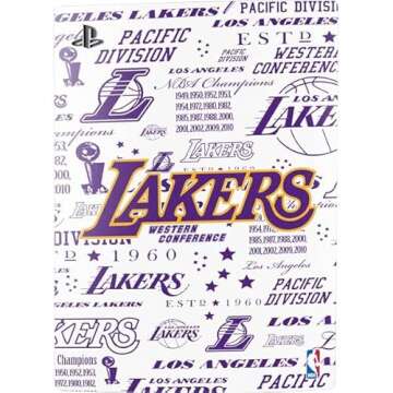 Skinit Decal Gaming Skin Compatible with PS5 Bundle - Officially Licensed NBA LA Lakers Historic Blast Design