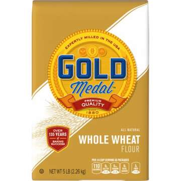 Gold Medal Premium Quality All Natural Whole Wheat Flour For Baking, 5 lb